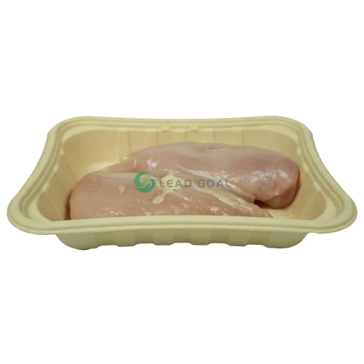fresh food tray t14 | deep bamboo pulp biodegradable food packaging tray