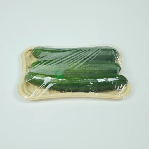 leadgoal t32 bamboo fiber pulp produce tray for cucumbers
