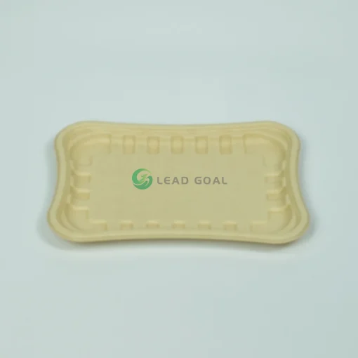 leadgoal t32 bamboo fiber pulp produce tray for cucumbers